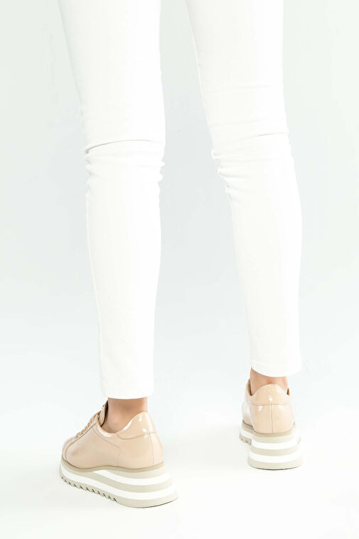 Tamer Tanca Bej Kadın Deri Sneaker 935 1820-6 BN AYK Y23 - Görsel 3