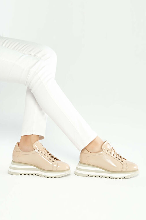 Tamer Tanca Bej Kadın Deri Sneaker 935 1820-6 BN AYK Y23 - Görsel 7