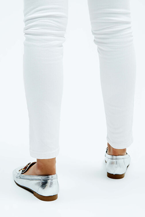 Tamer Tanca Gümüş Kadın Deri Loafer 961 55 BN AYK Y23 - Görsel 3