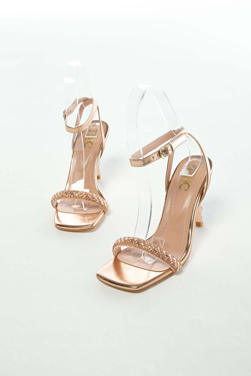 Tamer Tanca Kadın Suni Deri Altın Rugan Abiye Ayakkabı - Görsel 7