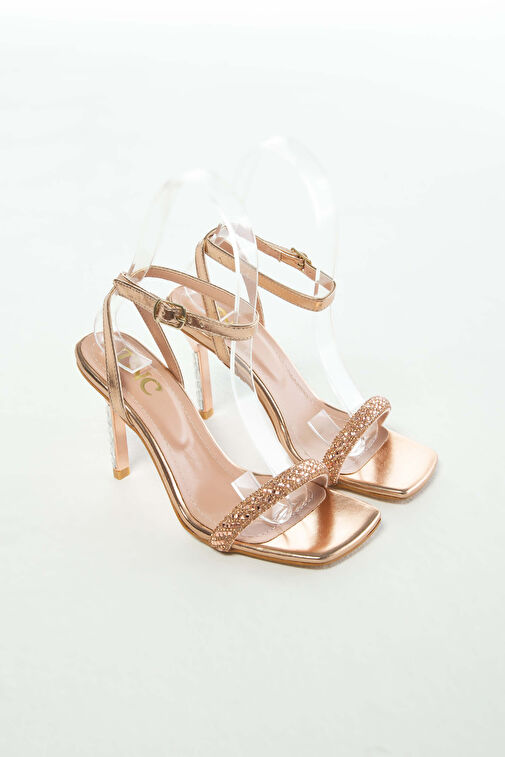 Tamer Tanca Kadın Suni Deri Altın Rugan Abiye Ayakkabı - Görsel 8