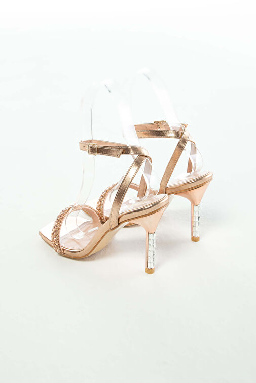 Tamer Tanca Kadın Suni Deri Altın Rugan Abiye Ayakkabı - Görsel 9