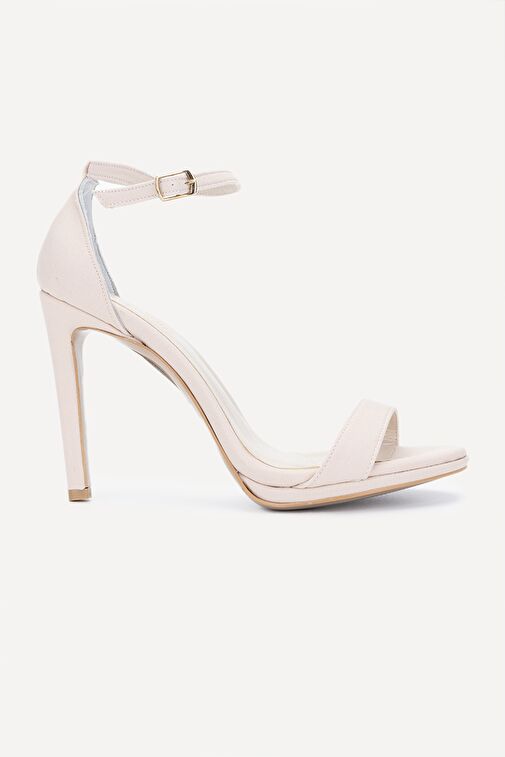 Valmenti Patrice Kadın Vizon Saten Suni Deri Topuklu Ayakkabı - Görsel 2