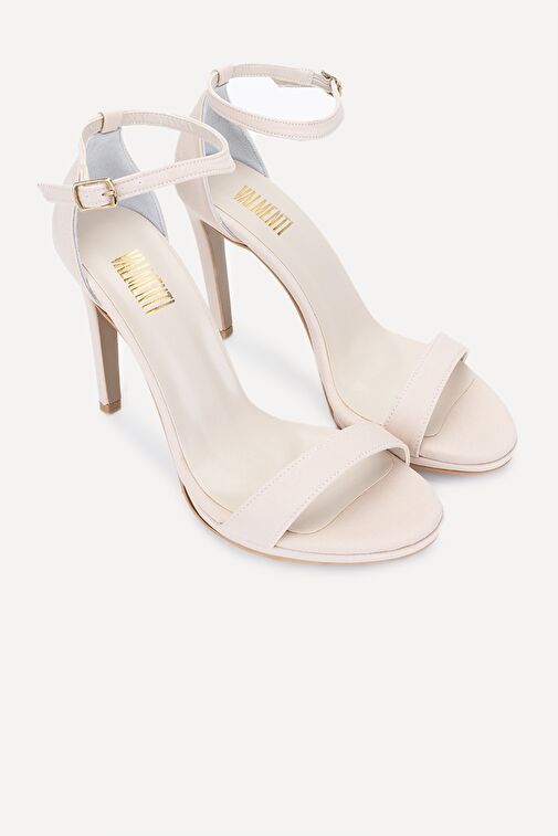 Valmenti Patrice Kadın Vizon Saten Suni Deri Topuklu Ayakkabı - Görsel 5