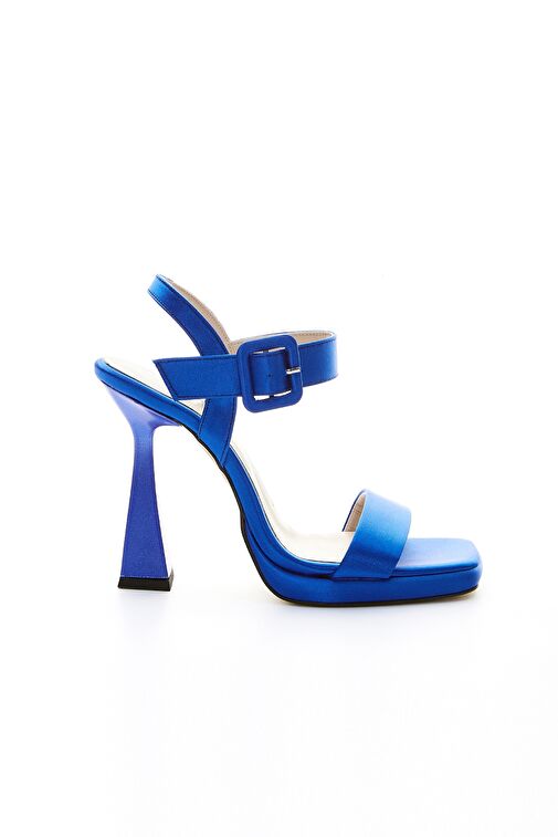 Valmenti Valmenti Ambra Kadın Saks Saten Topuklu Ayakkabı Sandalet & Terlik | Boyner Saks - 2. görsel