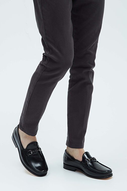 Tamer Tanca Erkek Hakiki Deri Siyah Açma Mokasen & Loafer Ayakkabı - Görsel 2