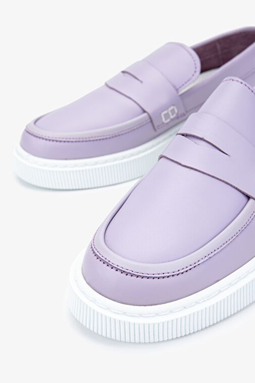 Valmenti Chiara Kadın Lila Hakiki Deri Loafer Ayakkabı - Görsel 4