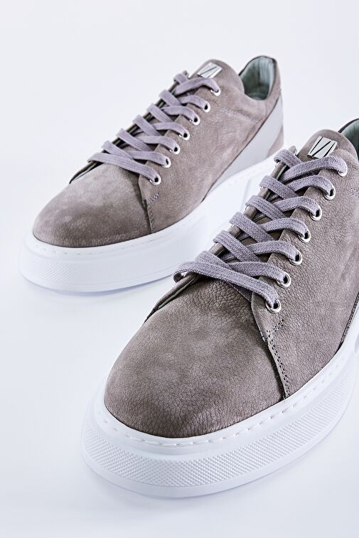 Valmenti Livio Erkek Gri Nubuk Hakiki Deri Sneakers & Spor Ayakkabı - Görsel 5
