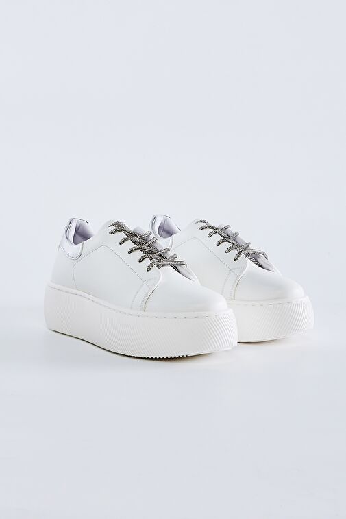 Valmenti Moena Kadın Beyaz Suni Deri Spor Ayakkabı - Görsel 3