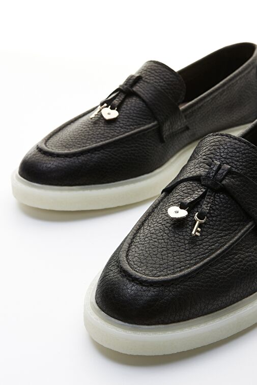 Valmenti Siyah Kadın Deri Loafer 902 1628 BN AYK Y23 - Görsel 4