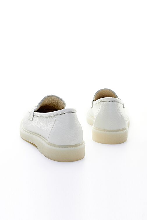 Valmenti Aline Kadın Beyaz Floter Hakiki Deri Loafer Ayakkabı - Görsel 3