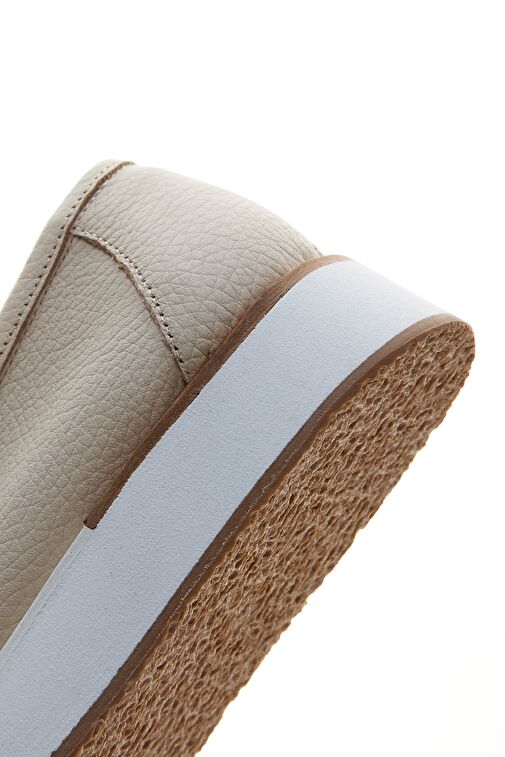Valmenti Olympe Kadın Bej Floter Hakiki Deri Loafer Ayakkabı - Görsel 5
