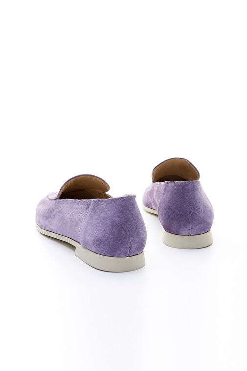 Valmenti Prunella Kadın Lila Süet Hakiki Deri Loafer Ayakkabı - Görsel 5