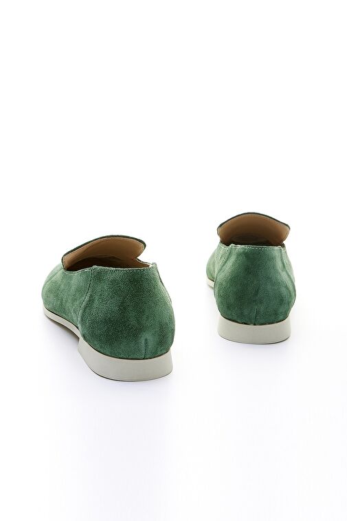 Valmenti Prunella Kadın Haki Süet Hakiki Deri Loafer Ayakkabı - Görsel 5