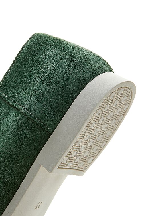 Valmenti Prunella Kadın Haki Süet Hakiki Deri Loafer Ayakkabı - Görsel 6