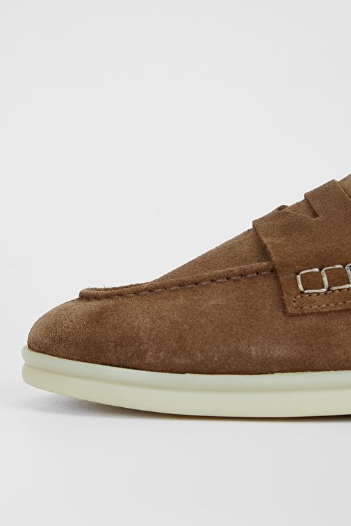 Valmenti Bruna Kadın Tütün Süet Hakiki Deri Loafer Ayakkabı - Görsel 5