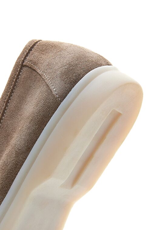 Valmenti Bruna Kadın Bej Süet Hakiki Deri Loafer Ayakkabı - Görsel 6