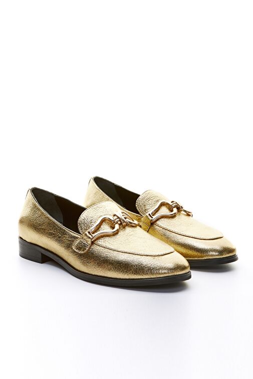 Valmenti Altın Kadın Deri Loafer 858 2231502 BN AYK Y23 - Görsel 3