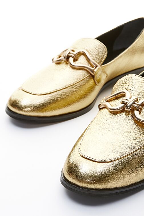 Valmenti Altın Kadın Deri Loafer 858 2231502 BN AYK Y23 - Görsel 4