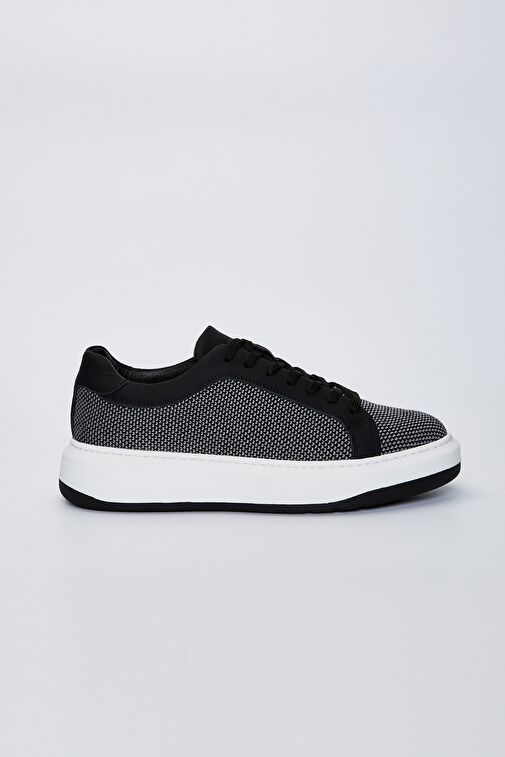 Valmenti Ricardo Erkek Siyah Tekstil Deri Spor Ayakkabı - Görsel 2
