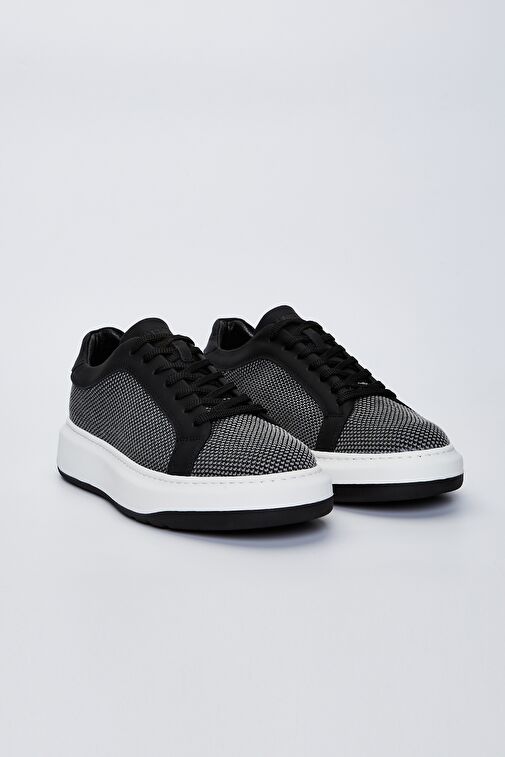 Valmenti Ricardo Erkek Siyah Tekstil Deri Spor Ayakkabı - Görsel 3