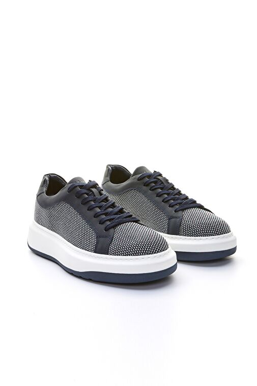 Valmenti Ricardo Erkek Lacivert Tekstil Deri Spor Ayakkabı - Görsel 3