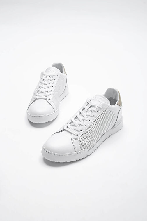 Tamer Tanca Erkek Hakiki Deri Beyaz Sneakers & Spor Ayakkabı - Görsel 4