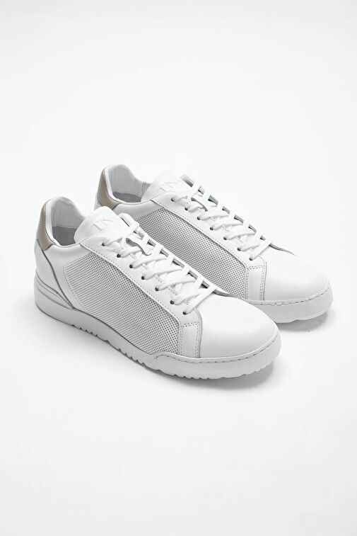 Tamer Tanca Erkek Hakiki Deri Beyaz Sneakers & Spor Ayakkabı - Görsel 5