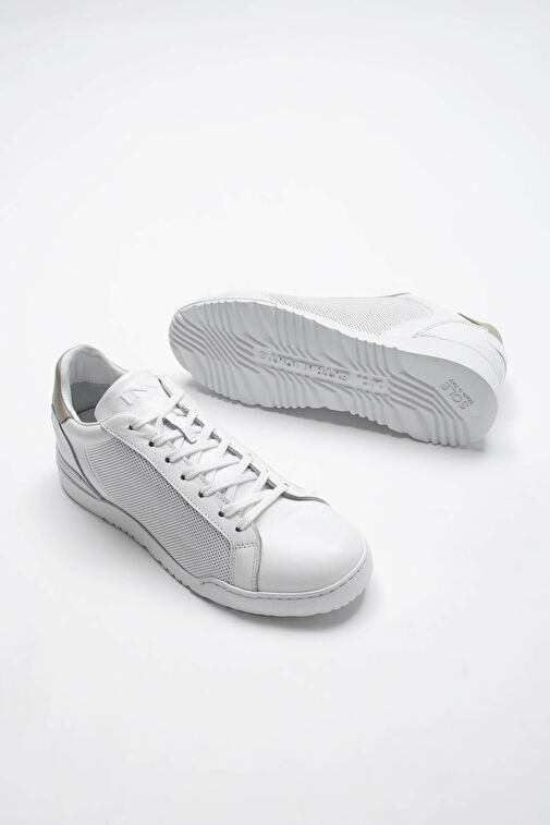 Tamer Tanca Erkek Hakiki Deri Beyaz Sneakers & Spor Ayakkabı - Görsel 6