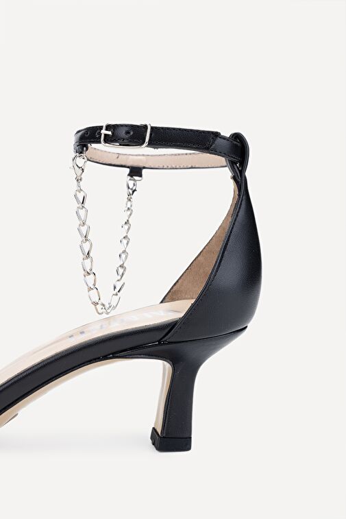 Valmenti Bianca Kadın Siyah Hakiki Deri Topuklu Ayakkabı - Görsel 4