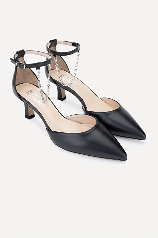 Valmenti Bianca Kadın Siyah Hakiki Deri Topuklu Ayakkabı - Görsel 5