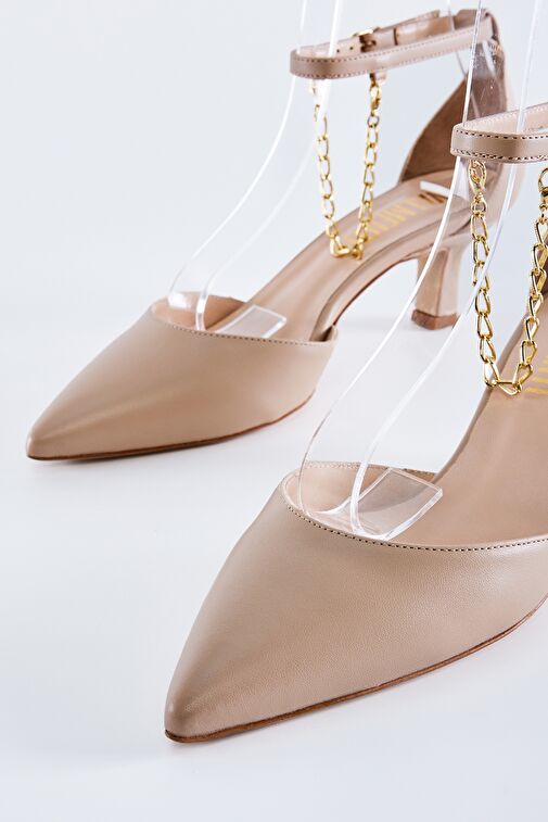 Valmenti Bianca Kadın Nude Hakiki Deri Topuklu Ayakkabı - Görsel 5