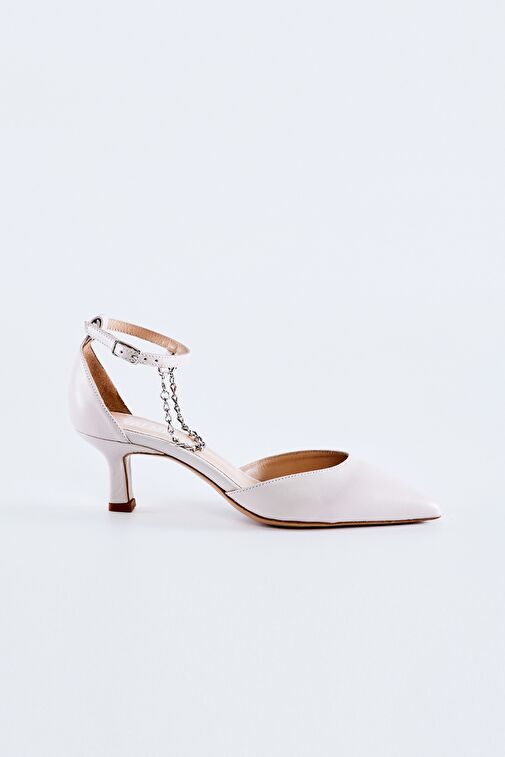 Valmenti Bianca Kadın Beyaz Hakiki Deri Topuklu Ayakkabı - Görsel 2