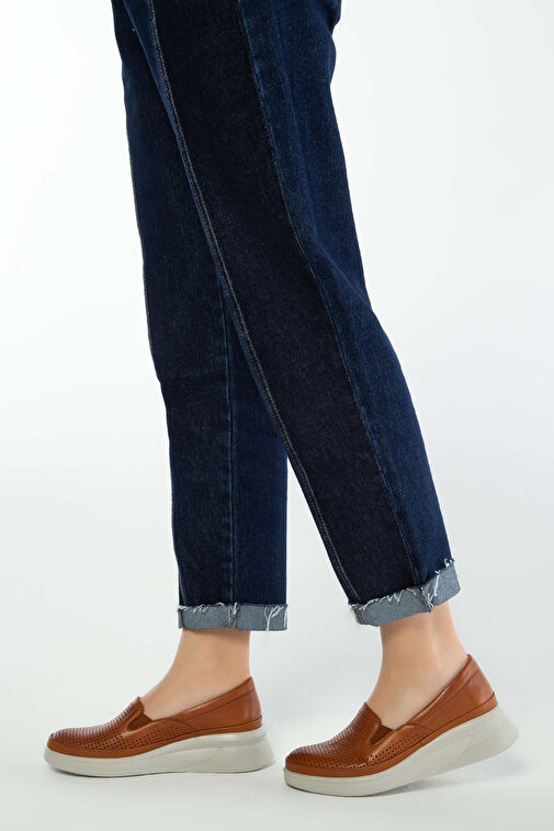 Tamer Tanca Kadın Hakiki Deri Taba Comfort Ayakkabı - Görsel 4