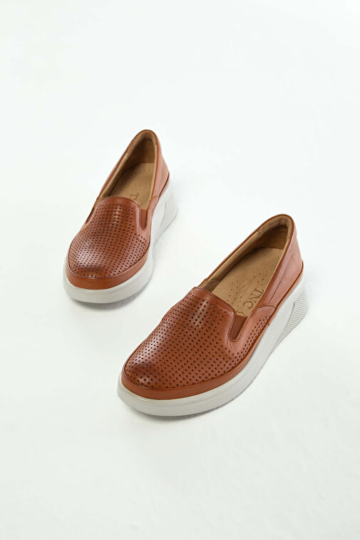 Tamer Tanca Kadın Hakiki Deri Taba Comfort Ayakkabı - Görsel 7