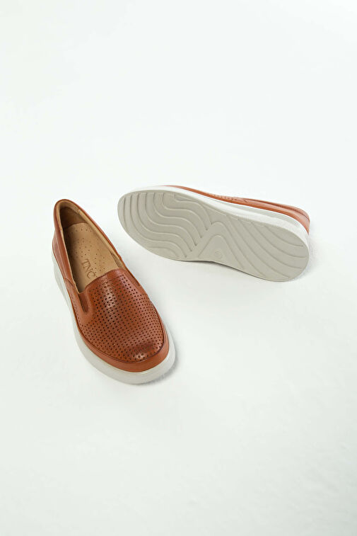 Tamer Tanca Kadın Hakiki Deri Taba Comfort Ayakkabı - Görsel 9