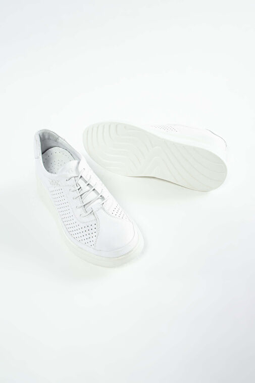 Tamer Tanca Kadın Hakiki Deri Beyaz Comfort Ayakkabı - Görsel 9