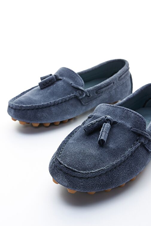 Valmenti Karen Kadın Jean Süet Hakiki Deri Loafer Ayakkabı - Görsel 4