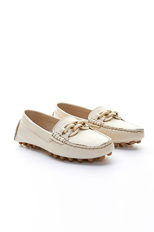 Valmenti Bej Kadın Deri Loafer 355 4045 BN AYK Y23 - Görsel 3