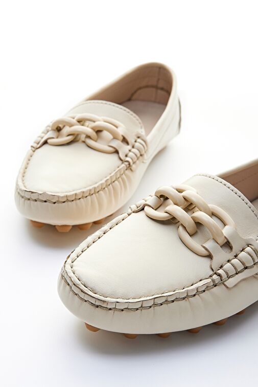 Valmenti Bej Kadın Deri Loafer 355 4045 BN AYK Y23 - Görsel 4