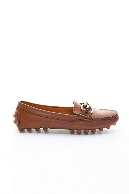 Valmenti Leane Kadın Taba Hakiki Deri Loafer Ayakkabı - Görsel 2