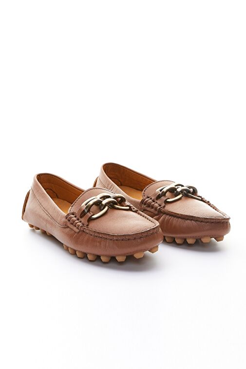 Valmenti Leane Kadın Taba Hakiki Deri Loafer Ayakkabı - Görsel 3