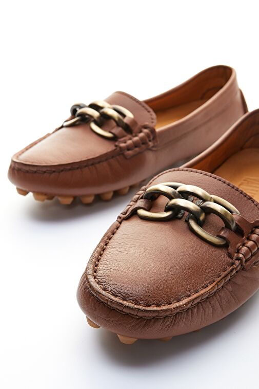 Valmenti Leane Kadın Taba Hakiki Deri Loafer Ayakkabı - Görsel 4