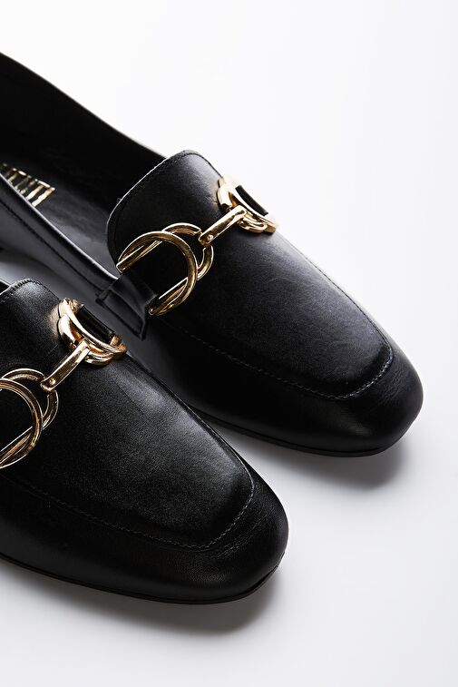 Valmenti Agathe Kadın Siyah Hakiki Deri Loafer Ayakkabı - Görsel 4