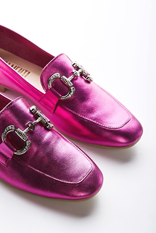 Valmenti Ester Kadın Fuşya Hakiki Deri Loafer Ayakkabı - Görsel 5