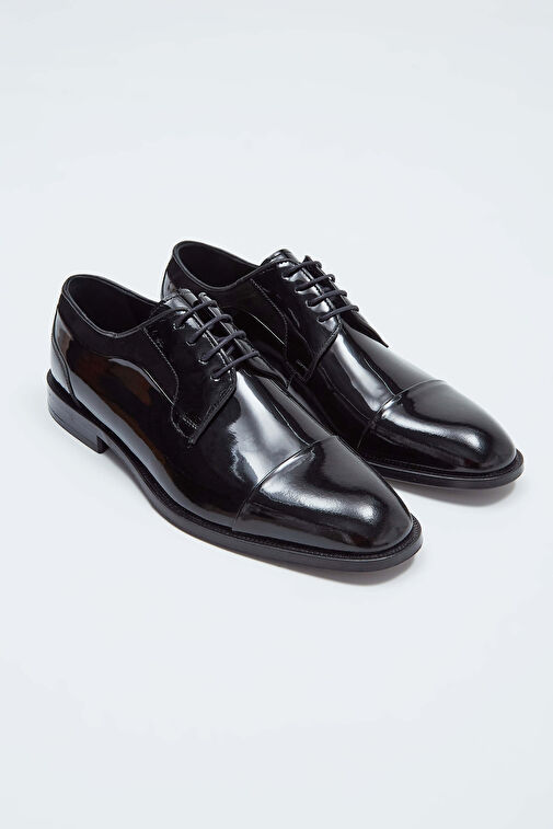 Tamer Tanca Erkek Hakiki Deri Siyah Rugan Klasik Ayakkabı - Görsel 7
