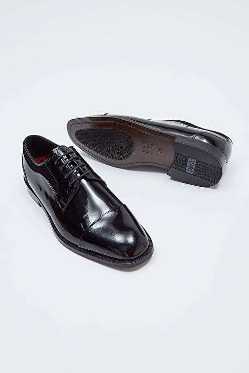Tamer Tanca Erkek Hakiki Deri Siyah Rugan Klasik Ayakkabı - Görsel 8