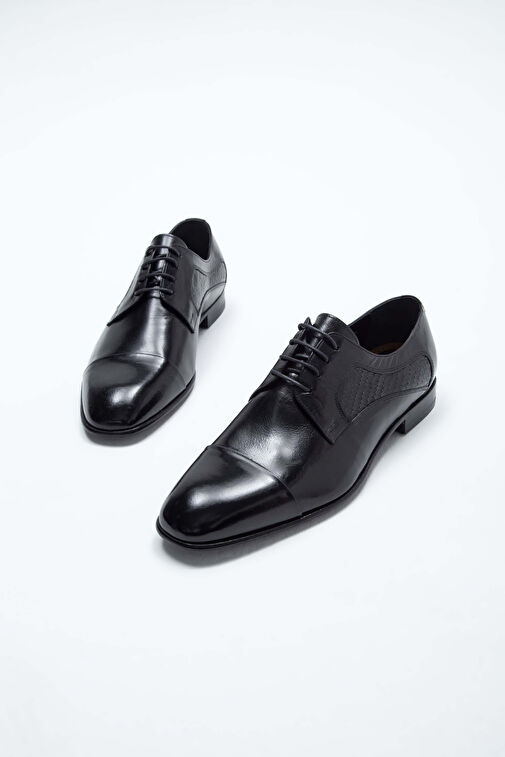 Tamer Tanca Erkek Hakiki Deri Siyah Klasik Ayakkabı - Görsel 6