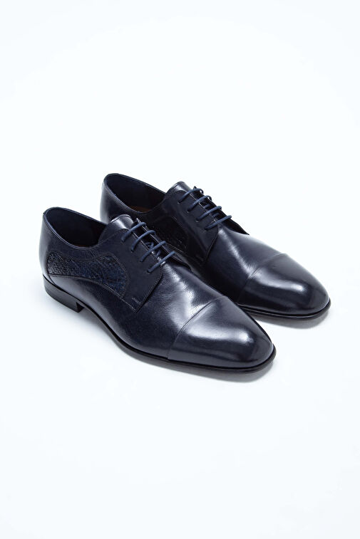 Tamer Tanca Erkek Hakiki Deri Lacivert/Lacivert Klasik Ayakkabı - Görsel 7