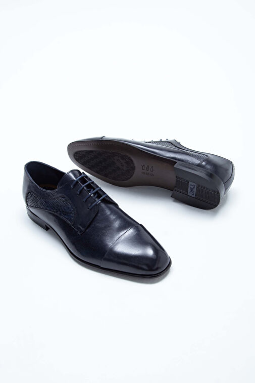 Tamer Tanca Erkek Hakiki Deri Lacivert/Lacivert Klasik Ayakkabı - Görsel 8